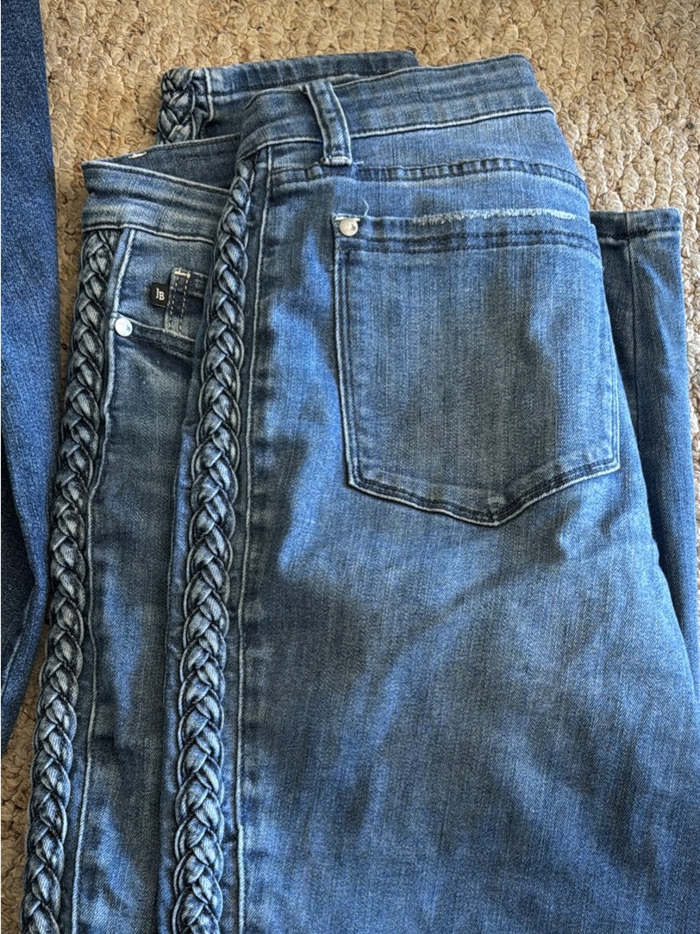 Judy Blue Dark Blue Bootcut Jeans with Braided Side Trim
